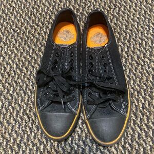 Harley-Davidson Women's ZIA Sneakers Black/Orange Suede Shoes size 9 D83197